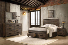 Woodmont Brown Eastern King Bed 4 Pc Set