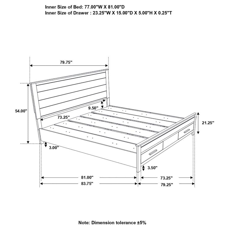 Woodmont Brown Eastern King Storage Bed
