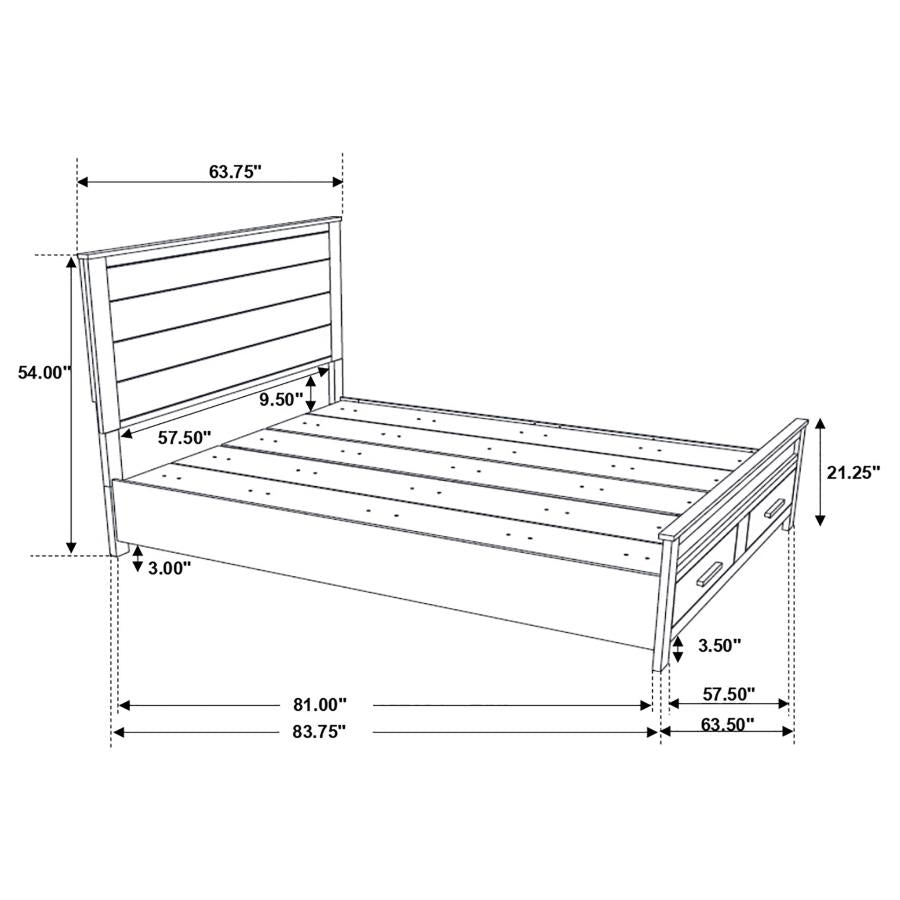 Woodmont Brown Queen Bed 4 Pc Set
