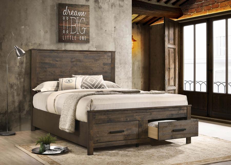 Woodmont Brown Queen Storage Bed