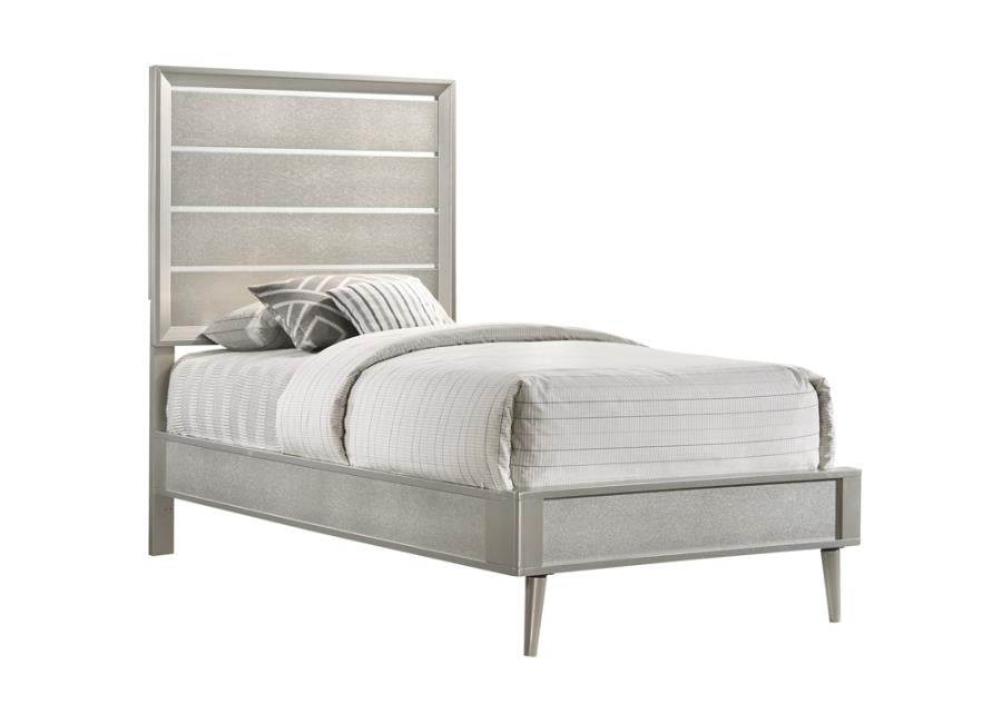 Ramon Silver Twin Bed 5 Pc Set