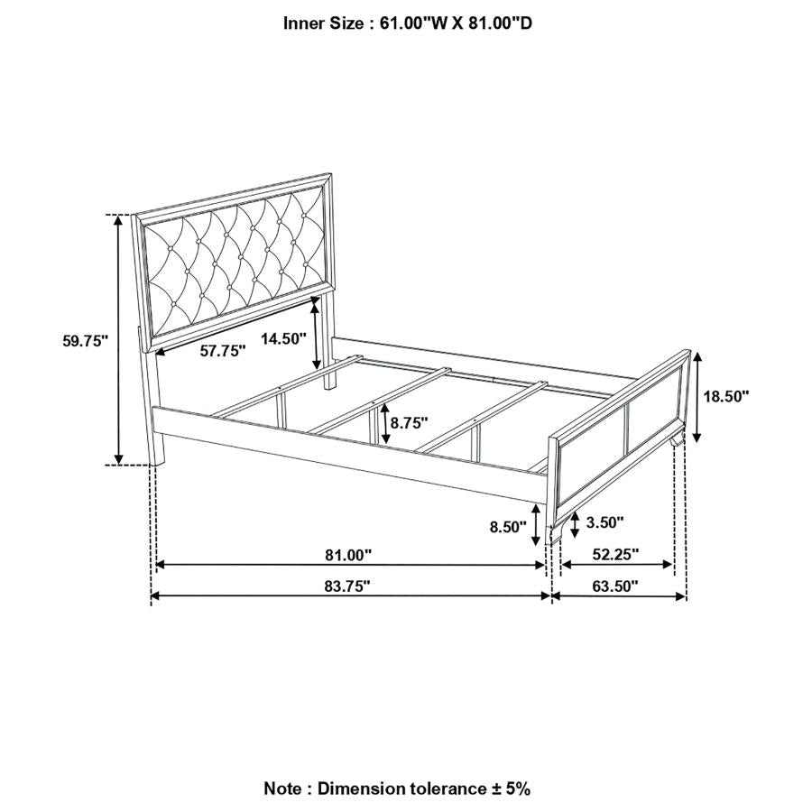 Salford Silver Queen Bed