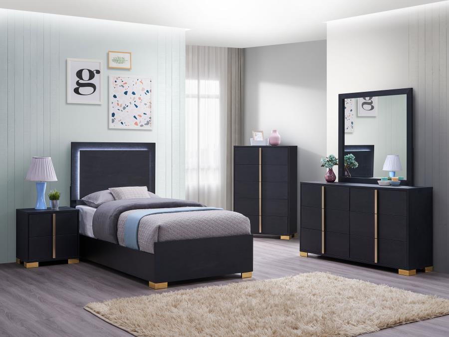 Marceline Black Twin Bed