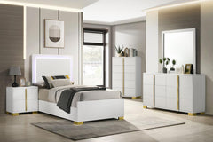 Marceline White Twin Bed 5 Pc Set