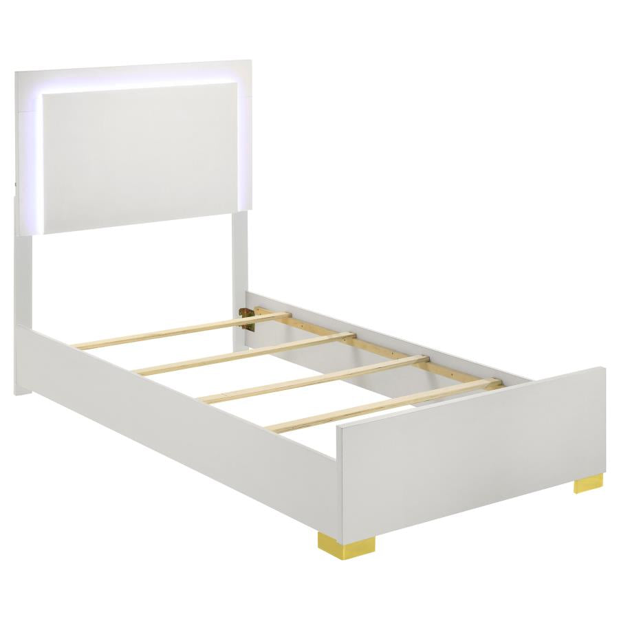 Marceline White Twin Bed 5 Pc Set