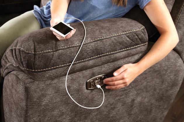 Sedona Pwr Hdrst w/Lumbar Lay Flt Rcl Cnsl Loveseat w/Stg &amp; Cphldrs