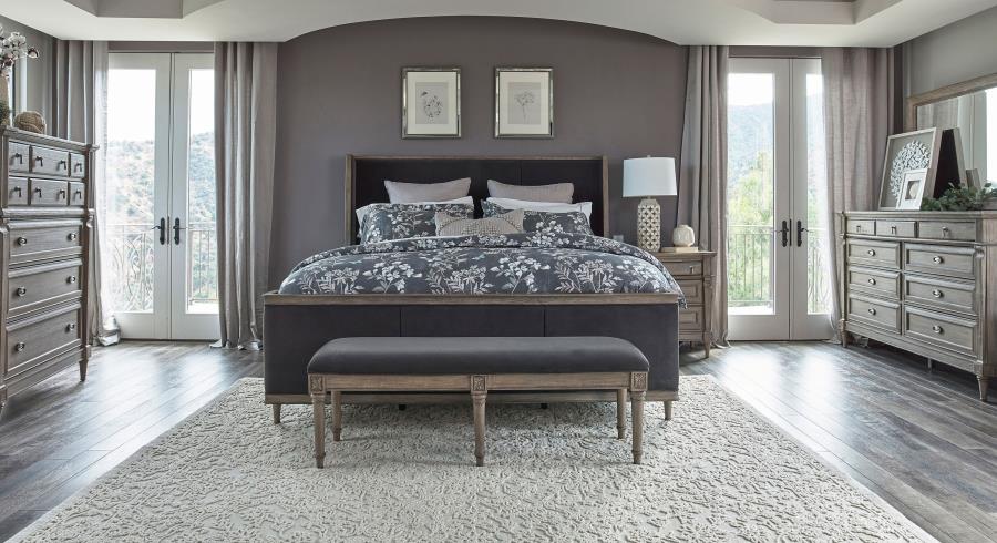 Alderwood Grey Eastern King Bed 5 Pc Set