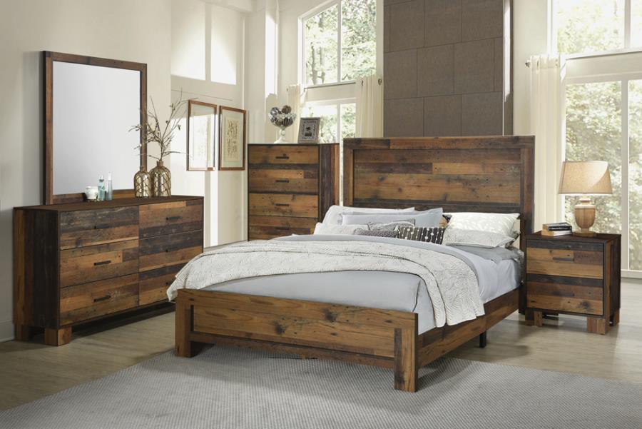 Sidney Brown Queen Bed 4 Pc Set