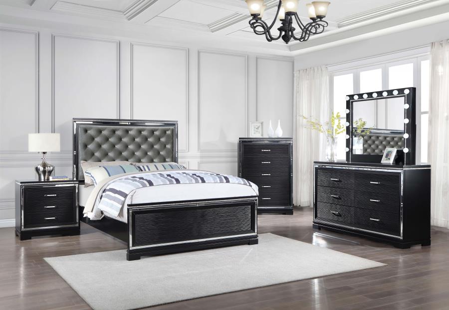 Cappola Black California King Bed 5 Pc Set