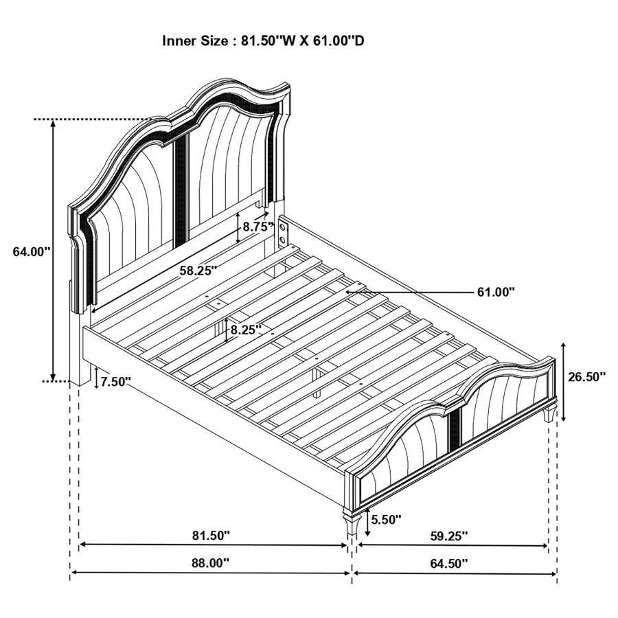 Evangeline Silver Queen Bed