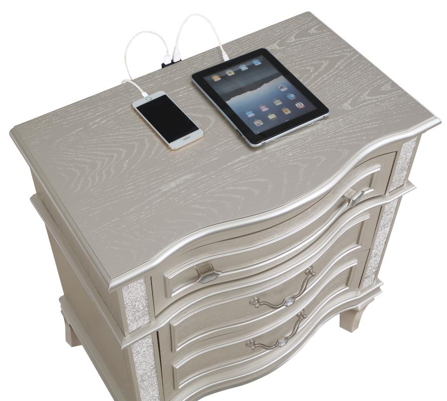 Evangeline Silver Nightstand