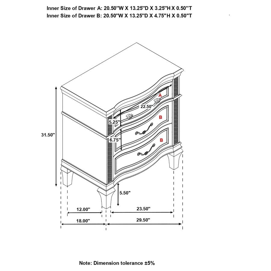 Evangeline Silver Nightstand