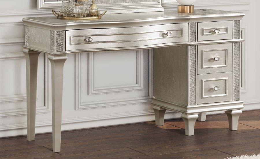 Evangeline Silver Vanity Table