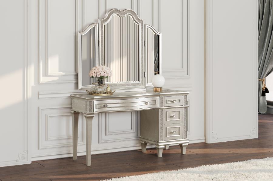 Evangeline Silver Vanity Table