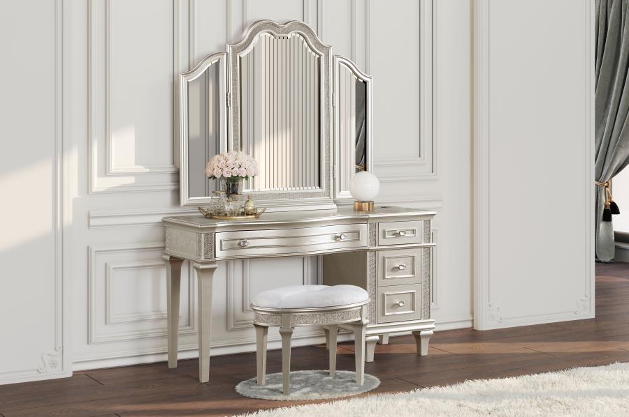 Evangeline Silver Vanity Table