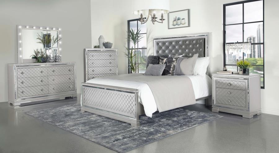 Eleanor Silver Queen Bed 5 Pc Set