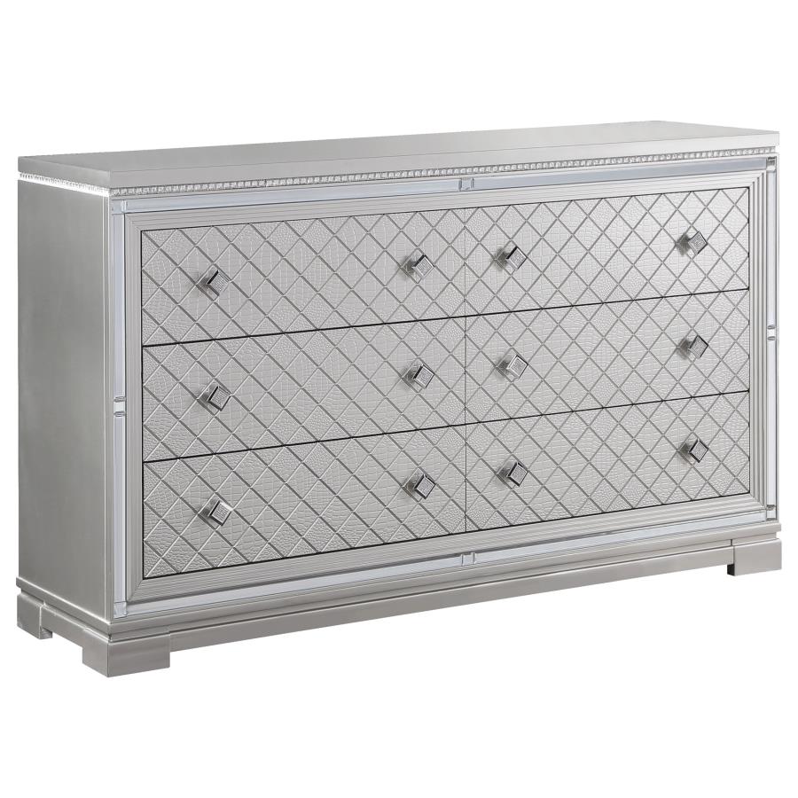 Eleanor Silver Queen Bed 5 Pc Set