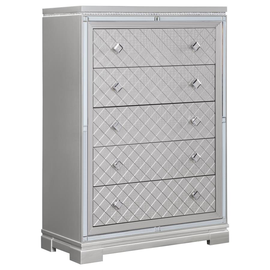 Eleanor Silver Queen Bed 5 Pc Set
