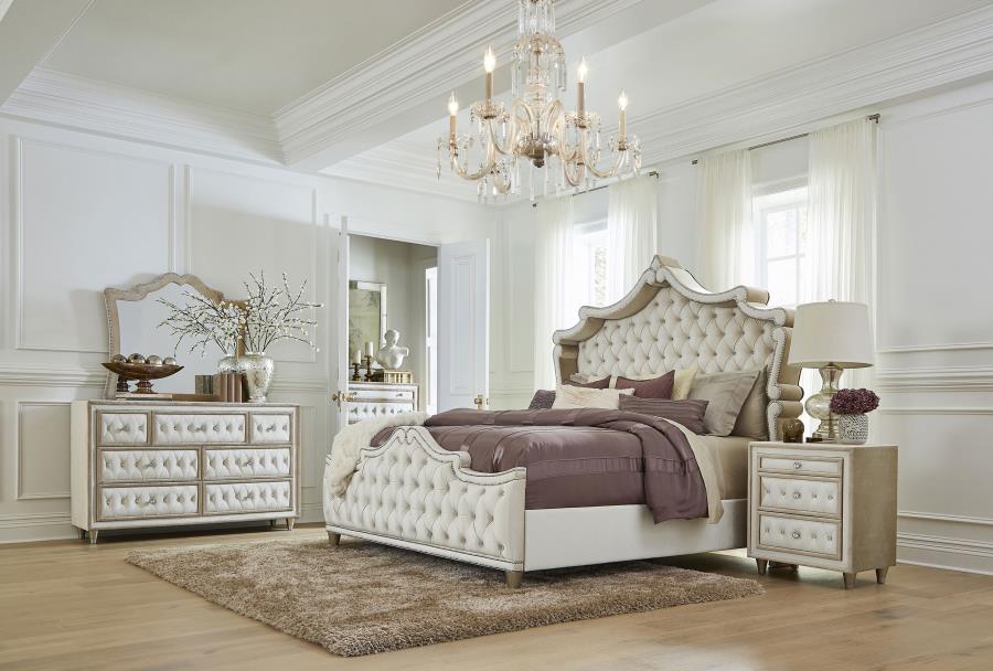 Antonella Beige Eastern King Bed 5 Pc Set