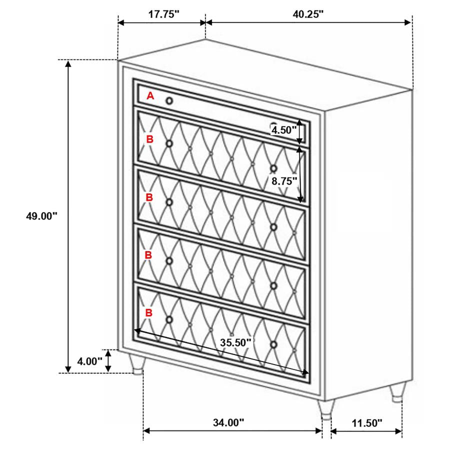 Antonella Beige Eastern King Bed 5 Pc Set