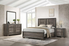 Janine Grey Eastern King Bed 4 Pc Set