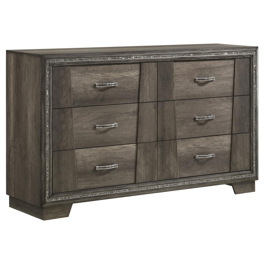Janine Grey Eastern King Bed 4 Pc Set