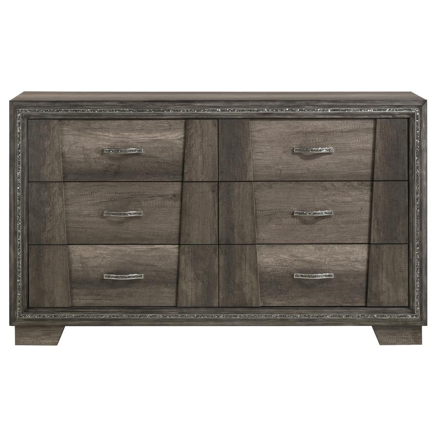 Janine Grey Eastern King Bed 4 Pc Set
