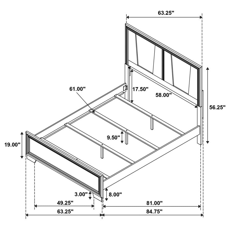 Janine Grey Queen Bed