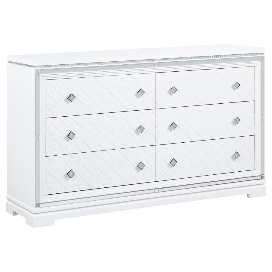 Eleanor White Eastern King Bed 4 Pc Set