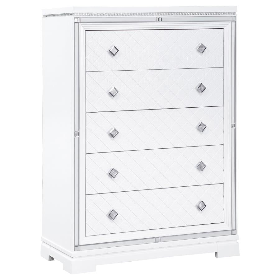 Eleanor White Eastern King Bed 5 Pc Set