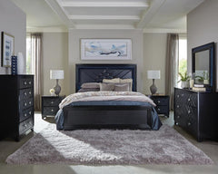 Penelope Black Queen Bed 4 Pc Set