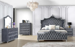 Antonella Grey Eastern King Bed 5 Pc Set