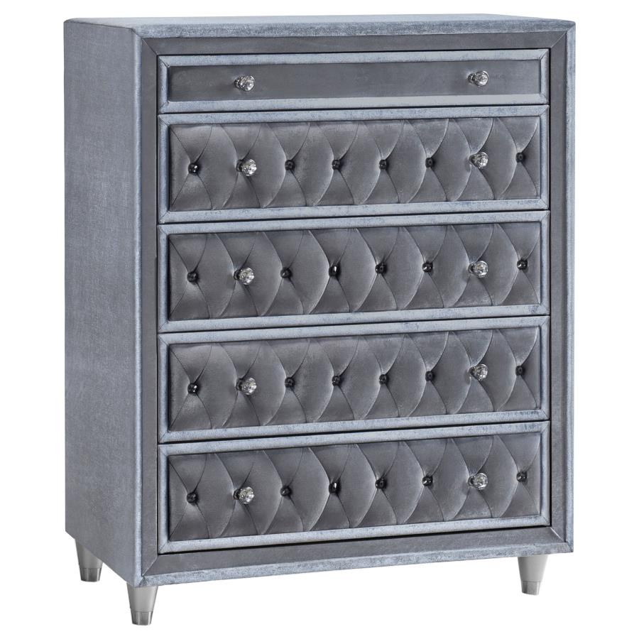 Antonella Grey Eastern King Bed 5 Pc Set