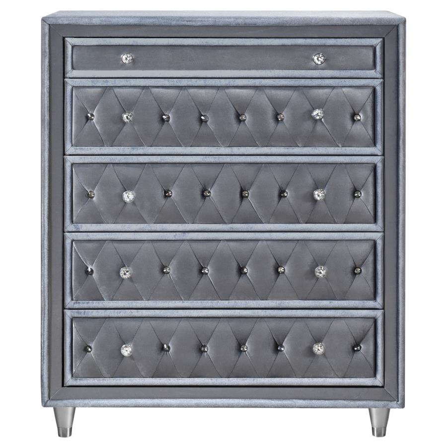 Antonella Grey Eastern King Bed 5 Pc Set