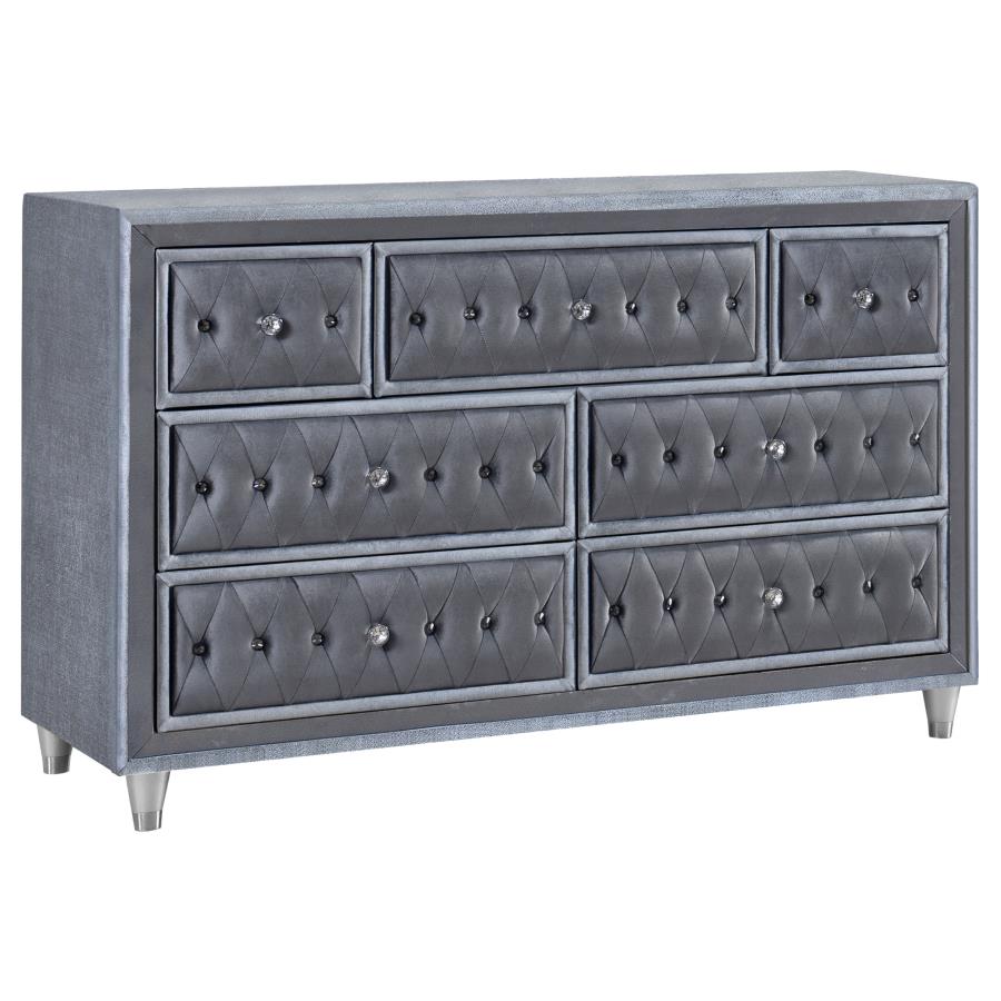 Antonella Grey Queen Bed 4 Pc Set