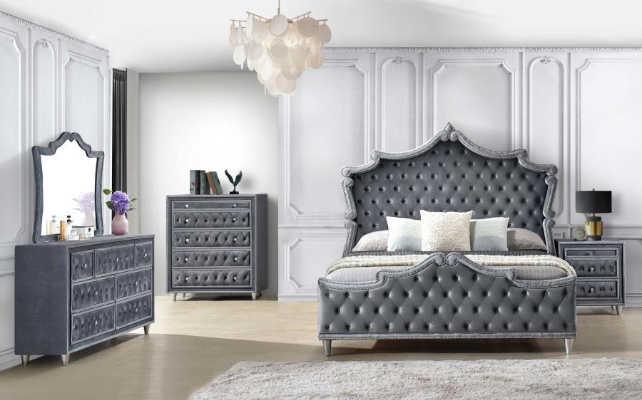 Antonella Grey Queen Bed 5 Pc Set