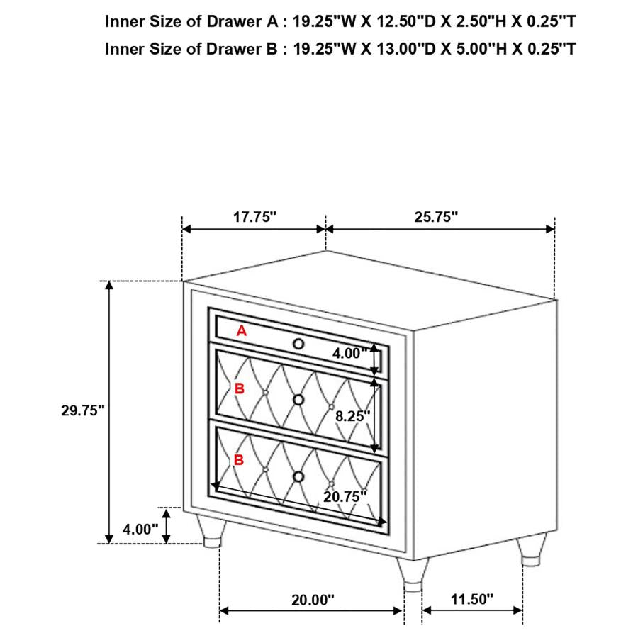 Antonella Grey Nightstand