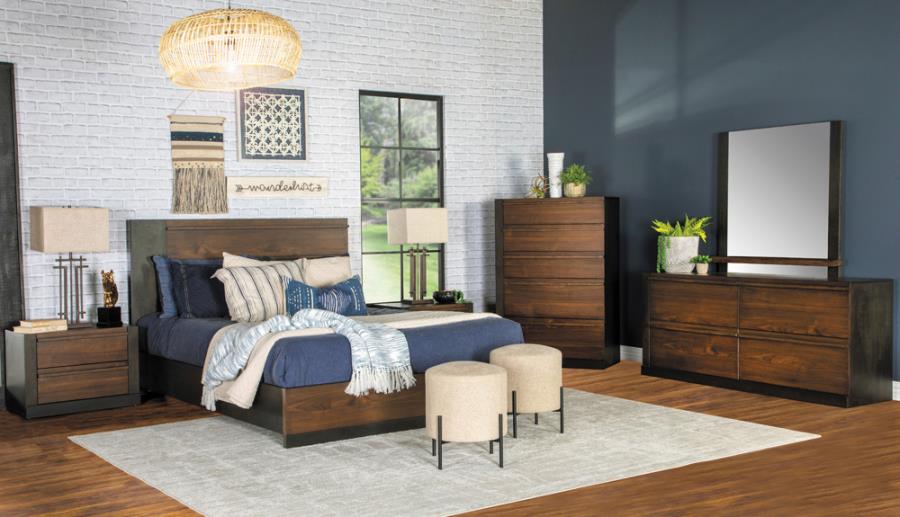 Azalia Brown Queen Bed 5 Pc Set