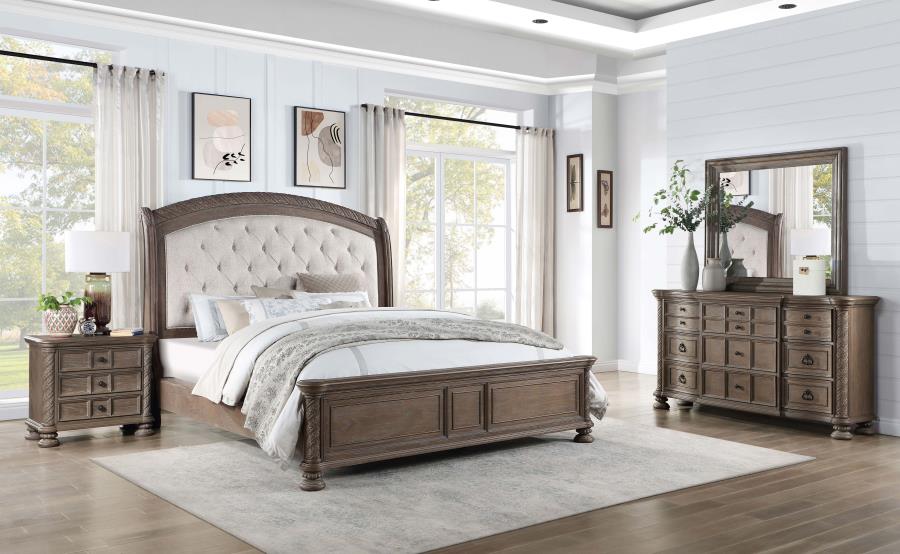 Emmett Brown Queen Bed 4 Pc Set