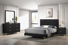 Kendall Black California King Bed 4 Pc Set