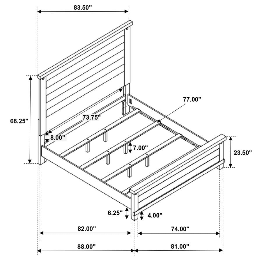 Lilith Grey Eastern King Bed