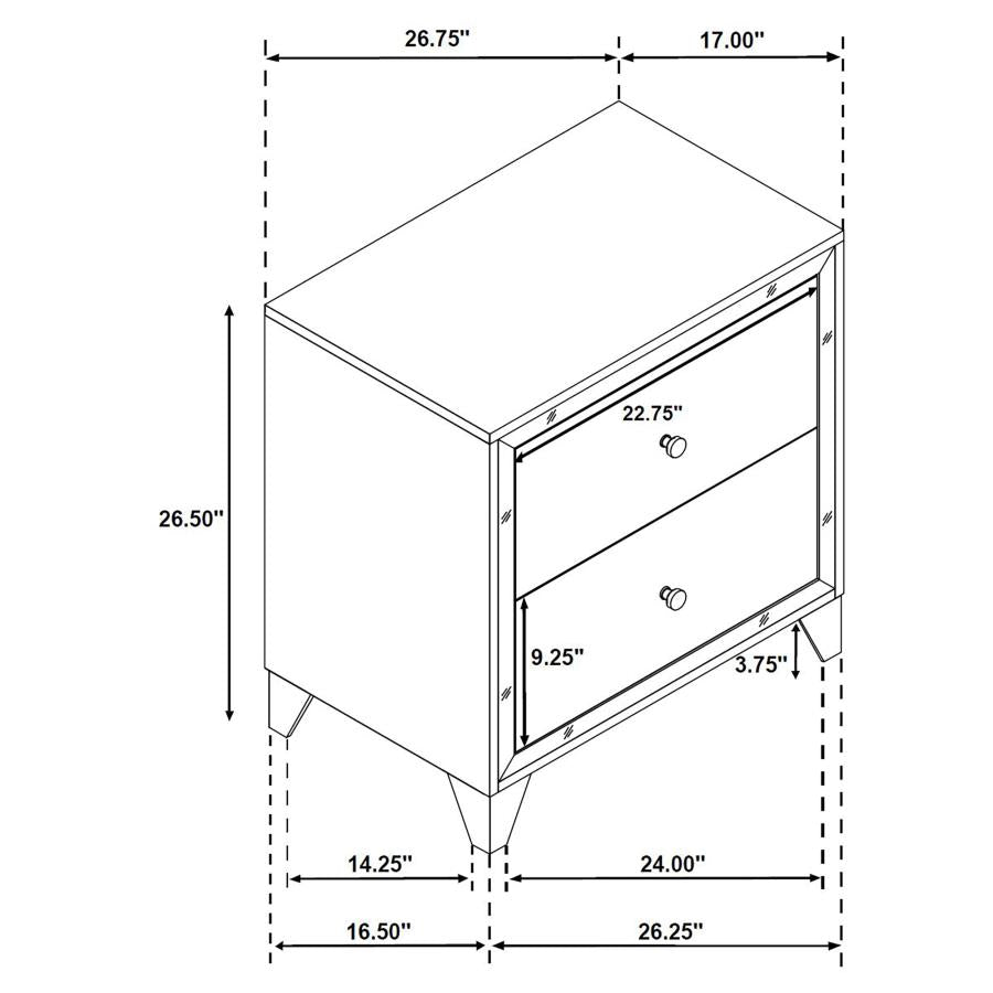 Larue Silver Nightstand