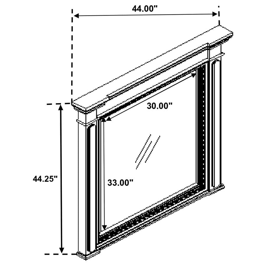 Evelyn White Dresser Mirror