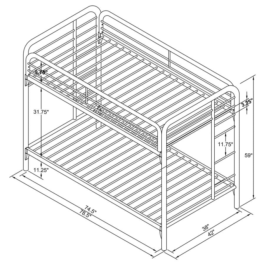 Morgan Blue Twin / Twin Bunk Bed