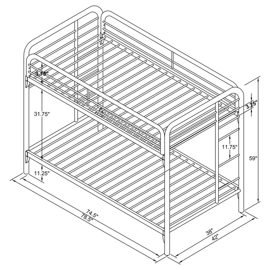 Morgan Silver Twin / Twin Bunk Bed