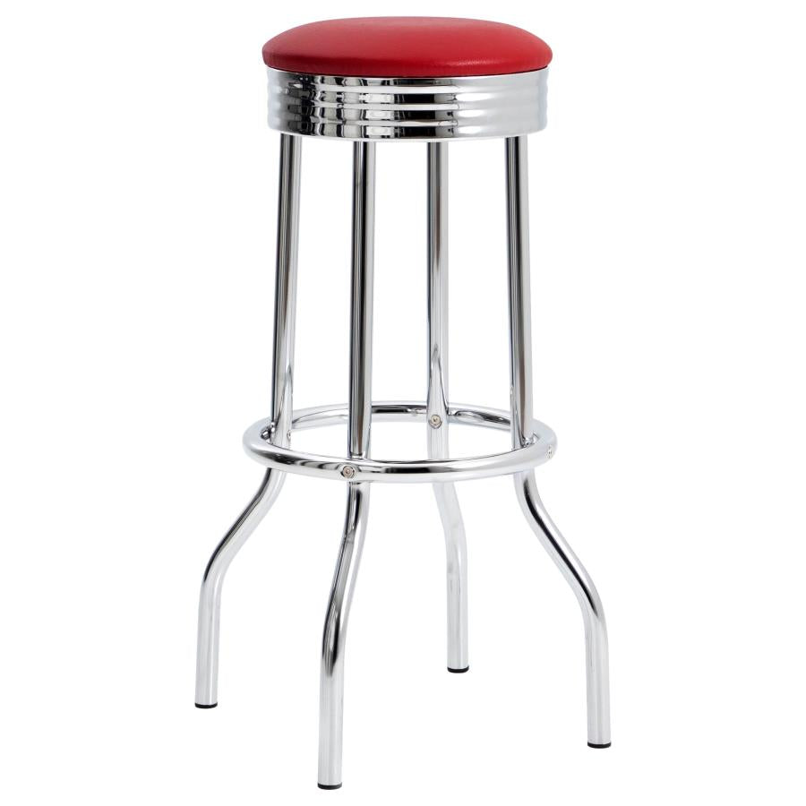 Theodore Red Swivel Bar Stool