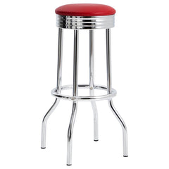 Theodore Red Swivel Bar Stool