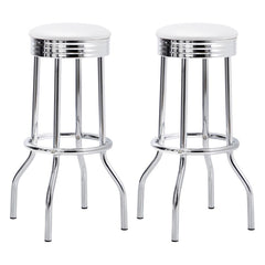 Theodore White Swivel Bar Stool