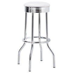 Theodore White Swivel Bar Stool