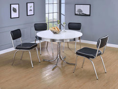 Retro Black 5 Pc Dining Set